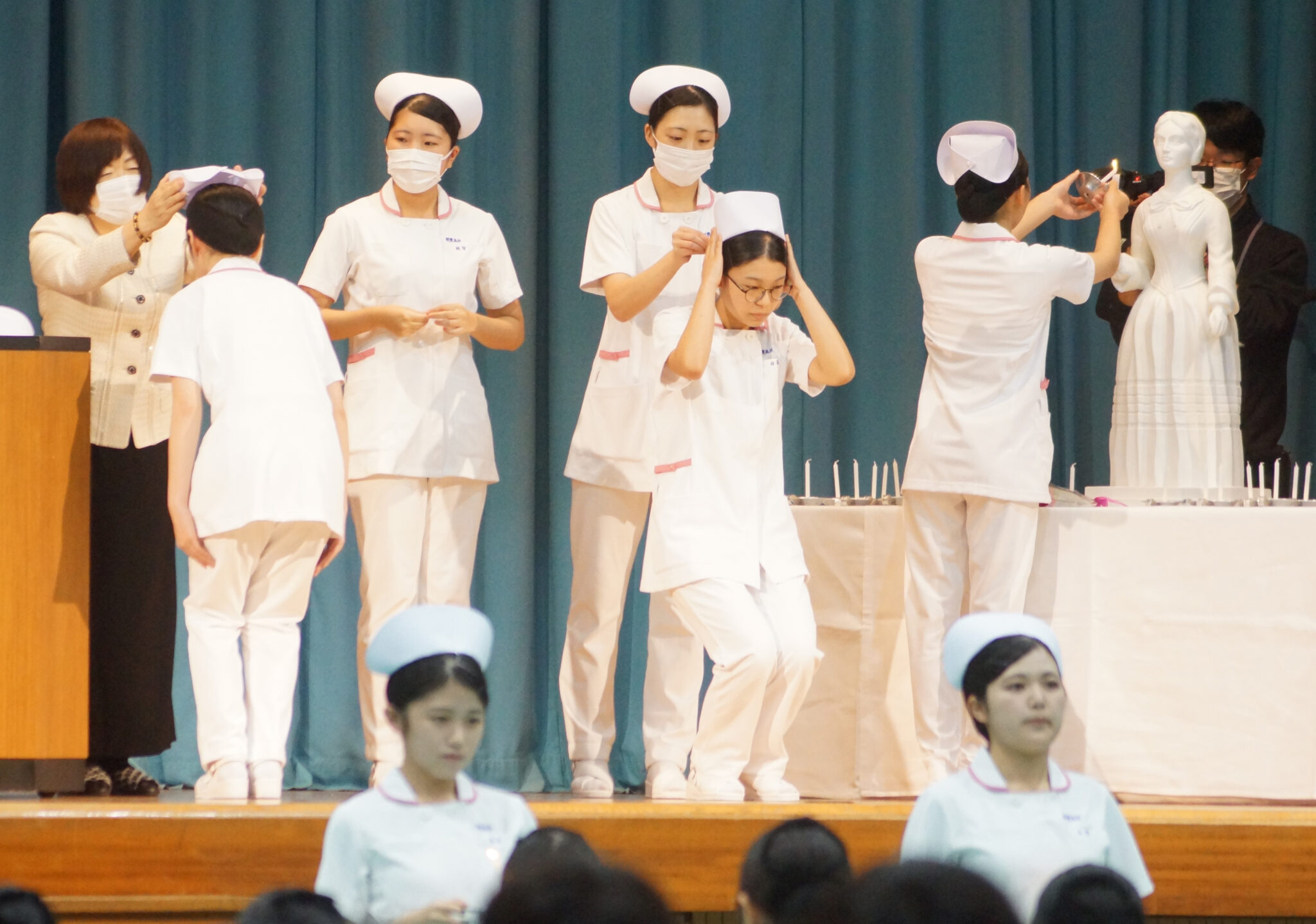 明豊高校看護科の第20回戴帽式 今日新聞